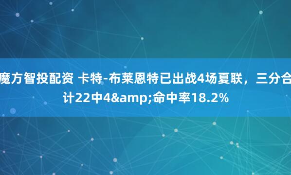 魔方智投配资 卡特-布莱恩特已出战4场夏联，三分合计22中4&命中率18.2%